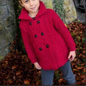 Blarney Girls Double Breast Coat in Garnet